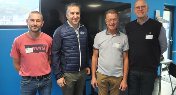 Fred Berthet (Portes du Soleil), Berno Stoffel (directeur de RMS), Didier Détraz (Villars ) et Laurent Queloz (OFT) (de g. à d.) étaient les intervenants de l’échange de l’UCTR.