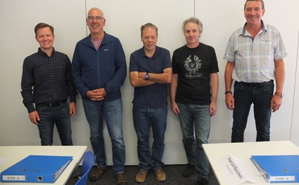 Die Referenten des Seminars: v.l.n.r.: Olivier Reinelt, Technischer Leiter Fatzer AG, Bruno Longatti, Leiter Seilprüfstelle IKSS, Stefan Messmer, Leiter Seilprüfstelle IWM, Christian Banffi, Sektion Seilbahntechnik BAV, und Reini Lauber, VTK-Seminarleitung, Zermatt Bergbahnen AG.